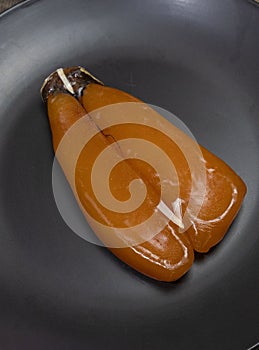 Bottarga, the dried, pressed roe of the mullet, used in the sardinian cooking