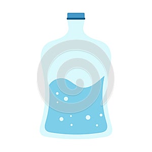 Bottle 5 or 10 liters, large plastic reusable for water. Containers for drinking water. Vector