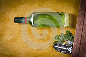 Bottle with absinthe