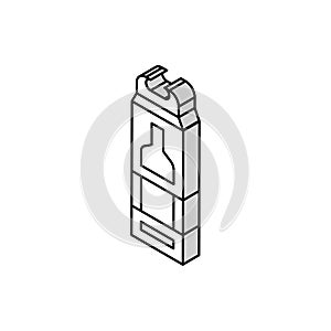 bottle of alcohol box isometric icon vector illustration