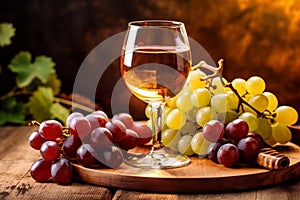 bottle alcohol cabernet beverage background drink wine grape winery food glass. Generative AI.