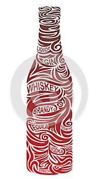 Bottle of alcohol - concept