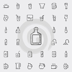 bottle of alcohol dusk icon. Drinks & Beverages icons universal set for web and mobile