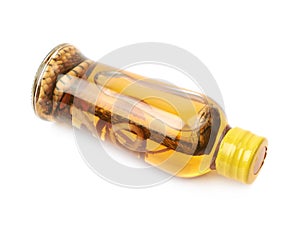 Bottle of alcohol isolated