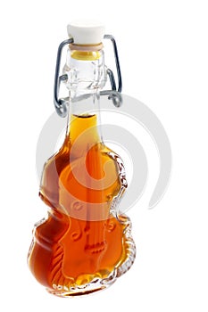 Bottle of alcoholic beverage with honey