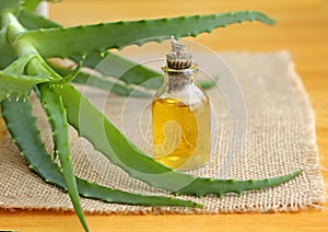 Bottle of aloe vera oil