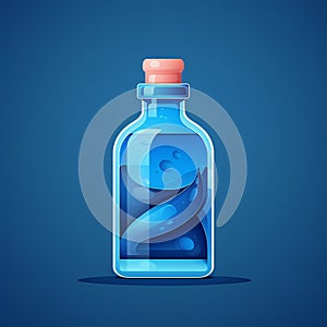 a bottle of antidote on sky blue background