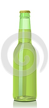 Bottle of beer from green glass and a metal cover