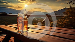 bottle beer on table