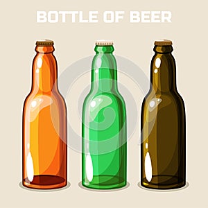 Bottle of beer. Vector Icon photo