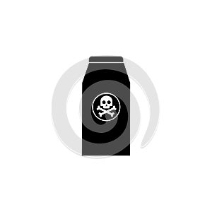 Bottle black sign icon and skull and crossbones sign. Vector illustration eps 10