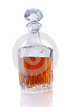 Bottle of Bourbon Whiskey on a White Background photo