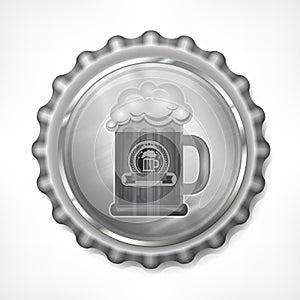 Bottle cap with beer mug