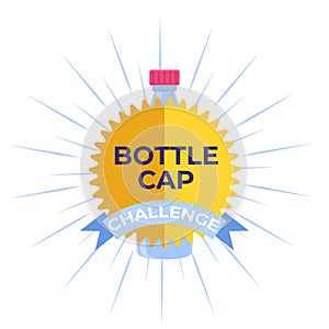 Bottle cap challenge logo. Vector flat style
