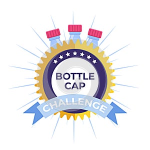 Bottle cap challenge logo. Vector flat style