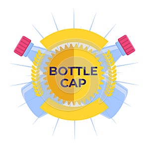 Bottle cap challenge logo. Vector flat style