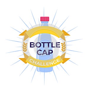 Bottle cap challenge logo. Vector flat style