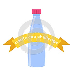 Bottle cap challenge. Vector flat style