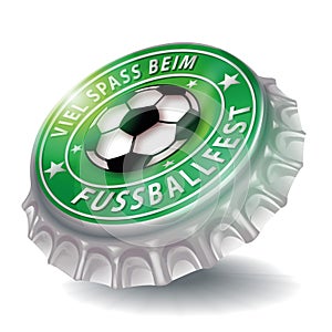 Bottle cap with soccer festival