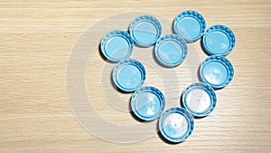 Bottle cap wooden table background