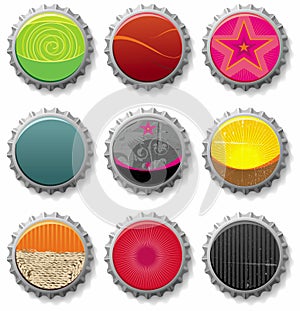 Bottle caps 1- vector set