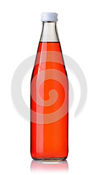 Bottle of carbonated strawberry soft drink