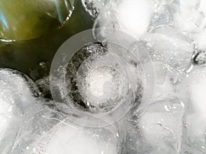 Bottle of Cava on ice
