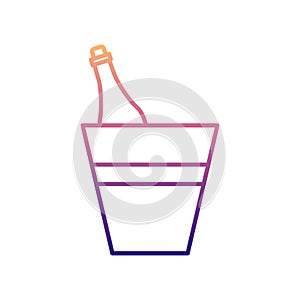 a bottle of champagne in a bucket nolan icon. Simple thin line, outline vector of hotel icons for ui and ux, website or mobile