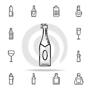 bottle of champagne dusk icon. Drinks & Beverages icons universal set for web and mobile