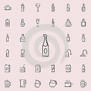 bottle of champagne dusk icon. Drinks & Beverages icons universal set for web and mobile