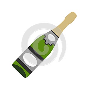 Bottle of champagne flat icon