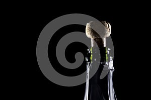 bottle of champagne uncork