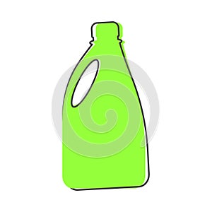 Bottle with chemical substance vector icon. Bottle with detergent, bleach cartoon style on white isolated background