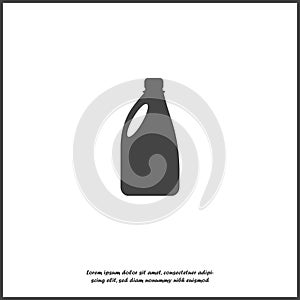 Bottle with chemical substance vector icon. Bottle with detergent, bleach on white isolated background