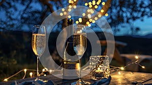 A bottle of chilled champagne to toast to the beauty of the night sky and the company of loved ones