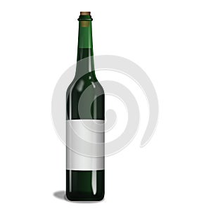 bottle of clear green wine