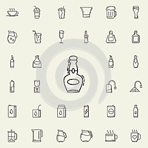 bottle of cognac dusk icon. Drinks & Beverages icons universal set for web and mobile