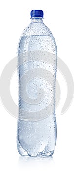 Bottle of cold water with drops