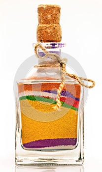 Bottle with colorful sand