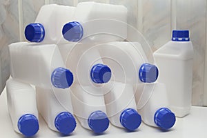 Bottle, container, plastic, white 1 liter