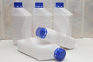 Bottle, container, plastic, white 1 liter