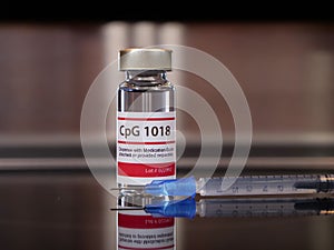 Bottle of COVID-19 Vaccine Candidate with CpG 1018 Adjuvant