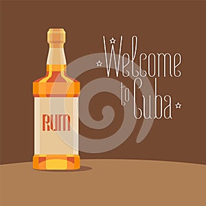 Bottle of Cuban rum vector illustration