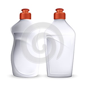 Bottle Of Dish Washing Detergent Liquid Set Vector