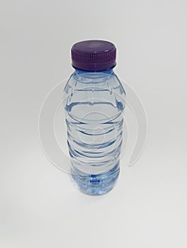 Bottle drinkwater from the top angel with studios lighting and white background photo