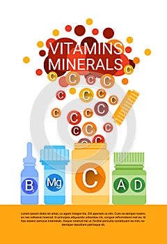 Bottle Of Essential Chemical Elements Nutrient Minerals Vitamins