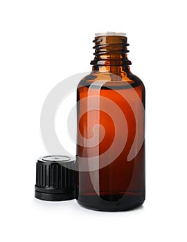 Bottle of essential oil isolated