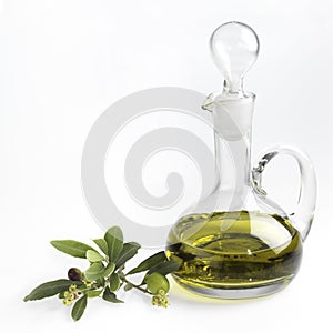 Bottle with fine olive oil