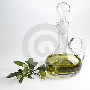 Bottle with fine olive oil