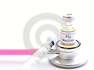 Bottle of Flu vaccine for injection